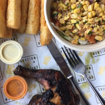 Chicken + Whiskey - Quarter-chicken dark, yuca fries, and corn salad. - Venezuelan Near Me - Washington, DC, District of Columbia Chicken + Whiskey - Quarter-chicken dark, yuca fries, and corn salad. - Venezuelan Near Me - Washington, DC, District of Columbia