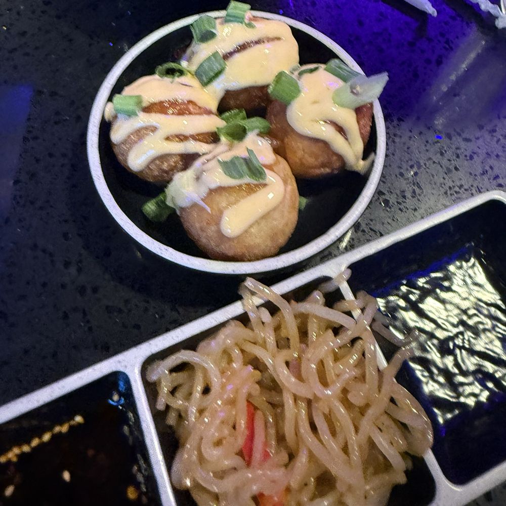 Delicious takoyaki. Delicious takoyaki.