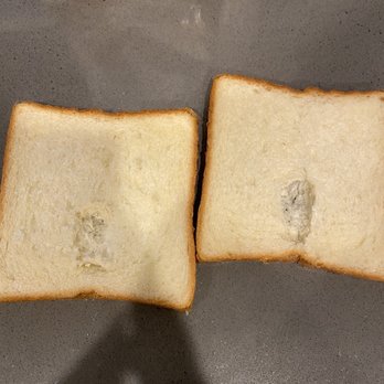 Sunmerry Bakery - they clearly ripped out moldy pieces of the bread and put them back in bag to resell - Bakeries Near Me - Rowland Heights, California