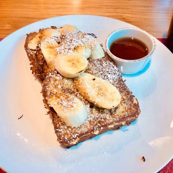 Longitude 87 - Banana bread french toast with caramelized bananas - Cafes Near Me - Oak Brook, Illinois