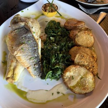 Rocco's - Fish with potatoes and spinach - Wine Bars Near Me - Towson, Maryland Rocco's - Fish with potatoes and spinach - Wine Bars Near Me - Towson, Maryland
