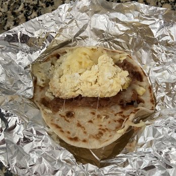 El Tacorrido - Breakfast taco - cheese, beans, and eggs - Mexican Near Me - Austin, Texas
