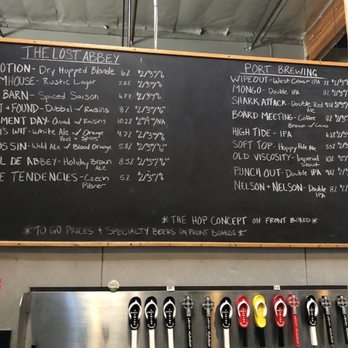 The Lost Abbey - Beer board - Breweries Near Me - Vista, California The Lost Abbey - Beer board - Breweries Near Me - Vista, California