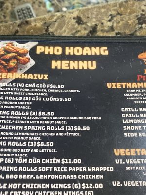 Menu photo 1 Pho Hoang Arcata, CA Menu photo 1 Pho Hoang Arcata, CA