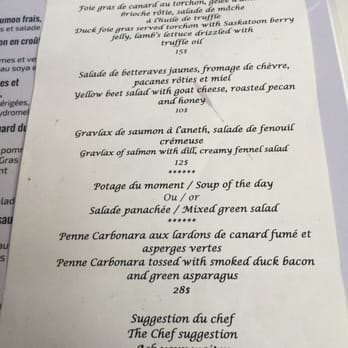 Louis Hebert - Menu.  Listen to the servers advice on what specials you should try. - French Near Me - Quebec City, Quebec