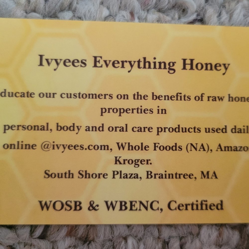 Ivyees Everything Honey - a yellow business card - Cosmetics & Beauty Supply Near Me - Braintree, Massachusetts Ivyees Everything Honey - a yellow business card - Cosmetics & Beauty Supply Near Me - Braintree, Massachusetts