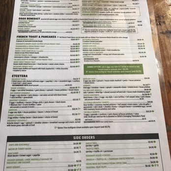 Fig Tree Cafe - Menu as of 4/2017 - Breakfast & Brunch Near Me - San Diego, California