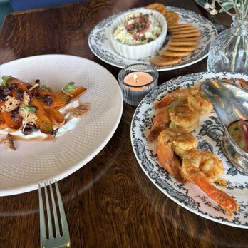 Delancey Tavern - Deviled egg dip, roasted baby carrots, and chilled shrimp plate - American Near Me - Durham, North Carolina