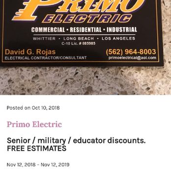 Primo Electric - Electricians Near Me - Montebello, California Primo Electric - Electricians Near Me - Montebello, California