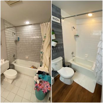 Perma-Ceram Bathroom Magic - Before and after. It's like a brand new bathroom. - General Contractors Near Me - Fort Myers, Florida Perma-Ceram Bathroom Magic - Before and after. It's like a brand new bathroom. - General Contractors Near Me - Fort Myers, Florida