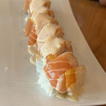 Tengoku Sushi - Orange Blossom Salmon Roll - Japanese Near Me - Henderson, Nevada Tengoku Sushi - Orange Blossom Salmon Roll - Japanese Near Me - Henderson, Nevada