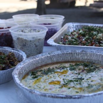 Falafel Stop - Classic Hummus and salad and shawarma (catering style) - Falafel Near Me - Sunnyvale, California