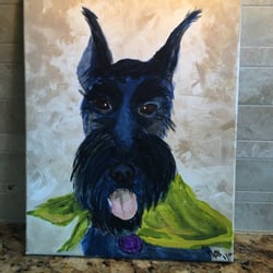 My first painting of Molly Mae my Giant Schnauzer