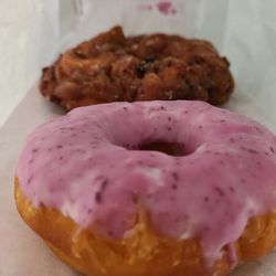 Ivory’s Donuts and Treats - Huckleberry fritter and Huckleberry Donut.