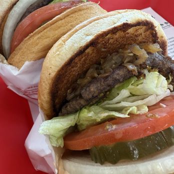 In-N-Out Burger - Hamburger (Animal style) extra raw onions and extra pickles - Burgers Near Me - Katy, Texas In-N-Out Burger - Hamburger (Animal style) extra raw onions and extra pickles - Burgers Near Me - Katy, Texas