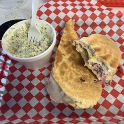 Cuban sandwich w/ broccoli salad