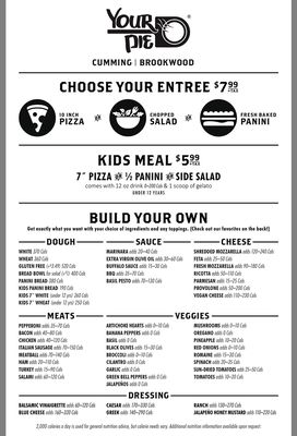 Menu photo 3 Your Pie Pizza Suwanee, GA Menu photo 3 Your Pie Pizza Suwanee, GA