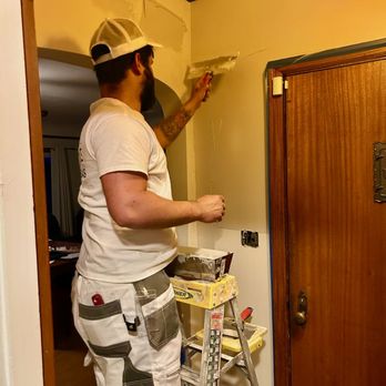 Prime Painting and Remodeling - Patch, replaster, repainting of our water-damaged foyer. - Painters Near Me Prime Painting and Remodeling - Patch, replaster, repainting of our water-damaged foyer. - Painters Near Me
