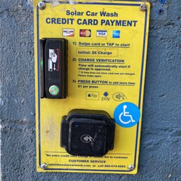 Payment - Credit card in two bays and the other two bays are coin-op Payment - Credit card in two bays and the other two bays are coin-op