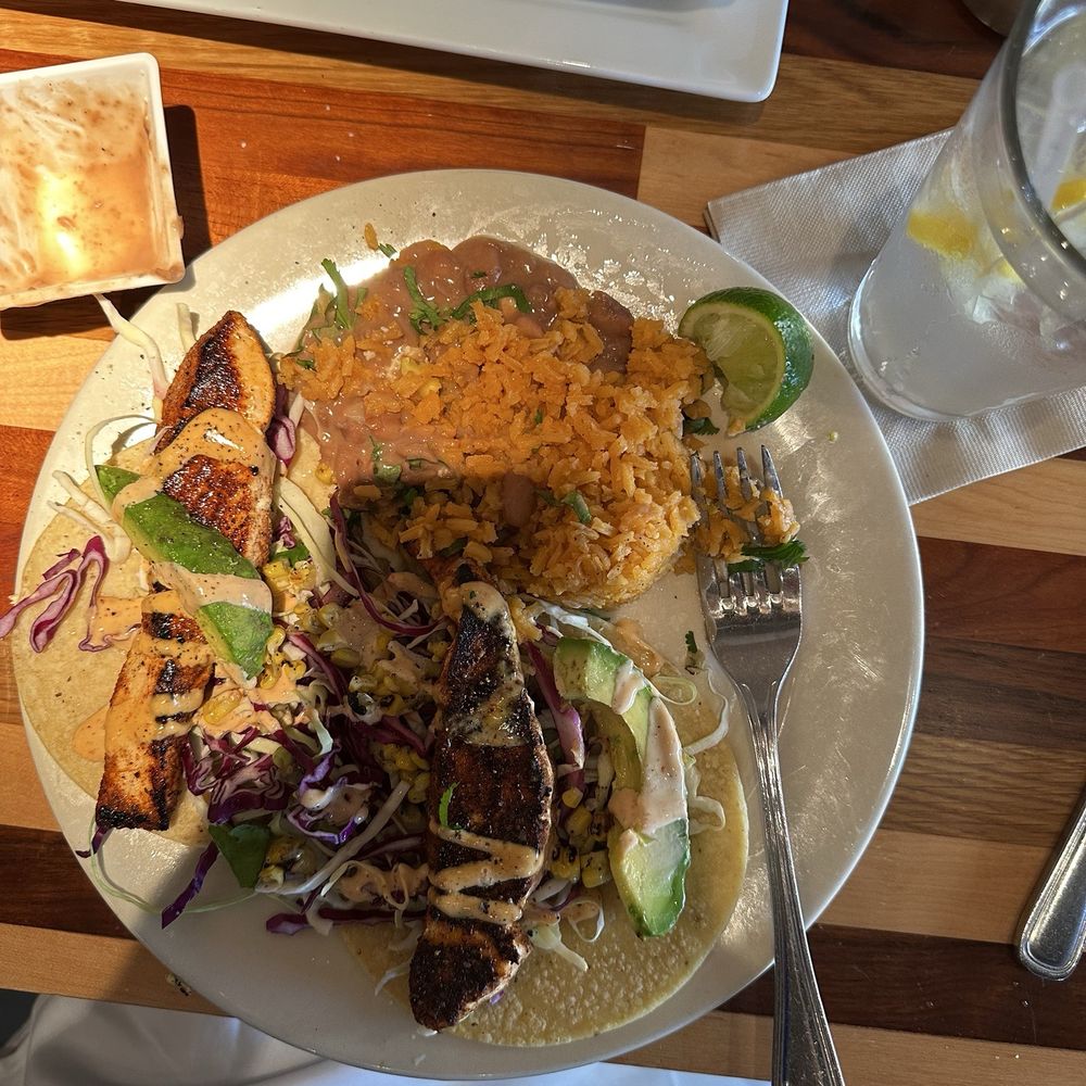 Mesero - Clearfork - Salmon Tacos with Rice and Pinto Beans - Mexican Near Me - Fort Worth, Texas Mesero - Clearfork - Salmon Tacos with Rice and Pinto Beans - Mexican Near Me - Fort Worth, Texas