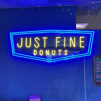 Just Fine Donuts - a neon sign above the counter - Donuts Near Me - Alexandria, Virginia