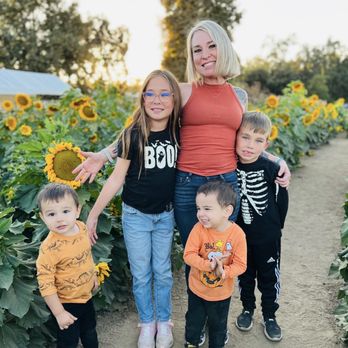 Sunflower Farm Stand - Fam pic, in sunflower maze - Honey Near Me - Sanger, California