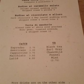 Enoteca Molinari - Dessert menu - Italian Near Me - Oakland, California Enoteca Molinari - Dessert menu - Italian Near Me - Oakland, California