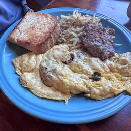 Omelet, eggs and home made sour dough! Omelet, eggs and home made sour dough!