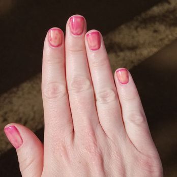Cranford Nails and Spa - yellowing nails,  one day after my expensive gel manicure. - Nail Salons Near Me - Cranford, New Jersey
