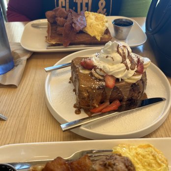 Mess Waffles, Etc. - Original French Toast w/cookie butter - Breakfast & Brunch Near Me - College Station, Texas Mess Waffles, Etc. - Original French Toast w/cookie butter - Breakfast & Brunch Near Me - College Station, Texas