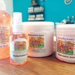 Buttafly Jonez CBD & Skin - ButtalfyJonez Deluxe Bathing Kit. Lux Body Wash, Whipz-Body Butter option-Butter & Sugar Scrub-soapy. Gourmet Scrub option-Oily, Perfume.