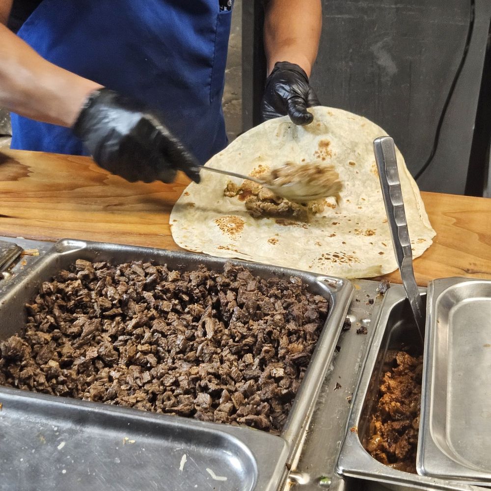 Taco Del Rio - Chili Verde burrito construction - Mexican Near Me - La Puente, California Taco Del Rio - Chili Verde burrito construction - Mexican Near Me - La Puente, California