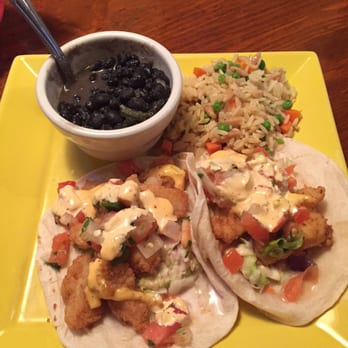 River House Bar and Grill - Fish tacos (breaded fish, coleslaw, remoulade). Black beans. Rice pilaf. - New American Near Me - Moline, Illinois River House Bar and Grill - Fish tacos (breaded fish, coleslaw, remoulade). Black beans. Rice pilaf. - New American Near Me - Moline, Illinois