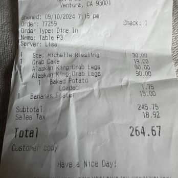 Aloha Steakhouse - Proof of Purchase - Steakhouses Near Me - Ventura, California