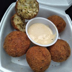 Pirogue’s Cajun Food Truck - Boudin Balls...this ain't no hush puppy ... just bites of goodness!