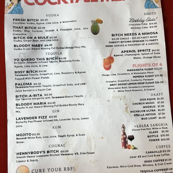 Breakfast Bitch - Cocktail menu - Breakfast & Brunch Near Me - Phoenix, Arizona