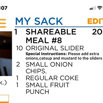 White Castle - My order with a specific request - Burgers Near Me - Farmington Hills, Michigan White Castle - My order with a specific request - Burgers Near Me - Farmington Hills, Michigan