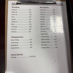 Art of Eyebrows - Current pricing as of 9/28/24
