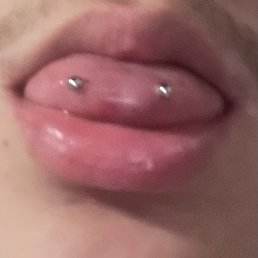 Supposed to be Snake eyes tongue piercing Supposed to be Snake eyes tongue piercing