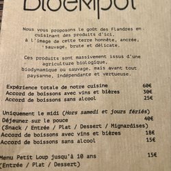 Bloempot - Menu