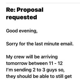 Email night before install.