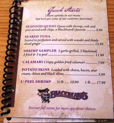Menu photo 7 Blackbeard's On The Beach Corpus Christi, TX
