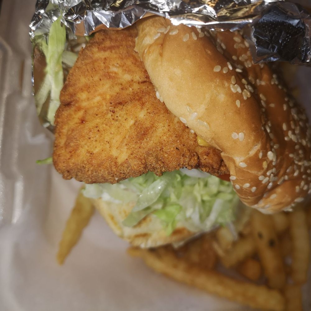 a chicken sandwich and french fries a chicken sandwich and french fries