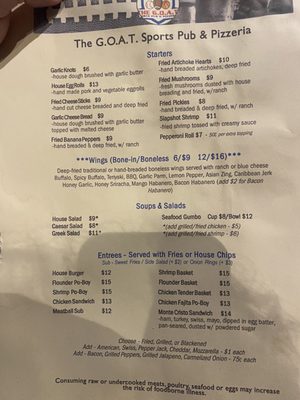 Menu photo 1 The Goat Biloxi, MS Menu photo 1 The Goat Biloxi, MS