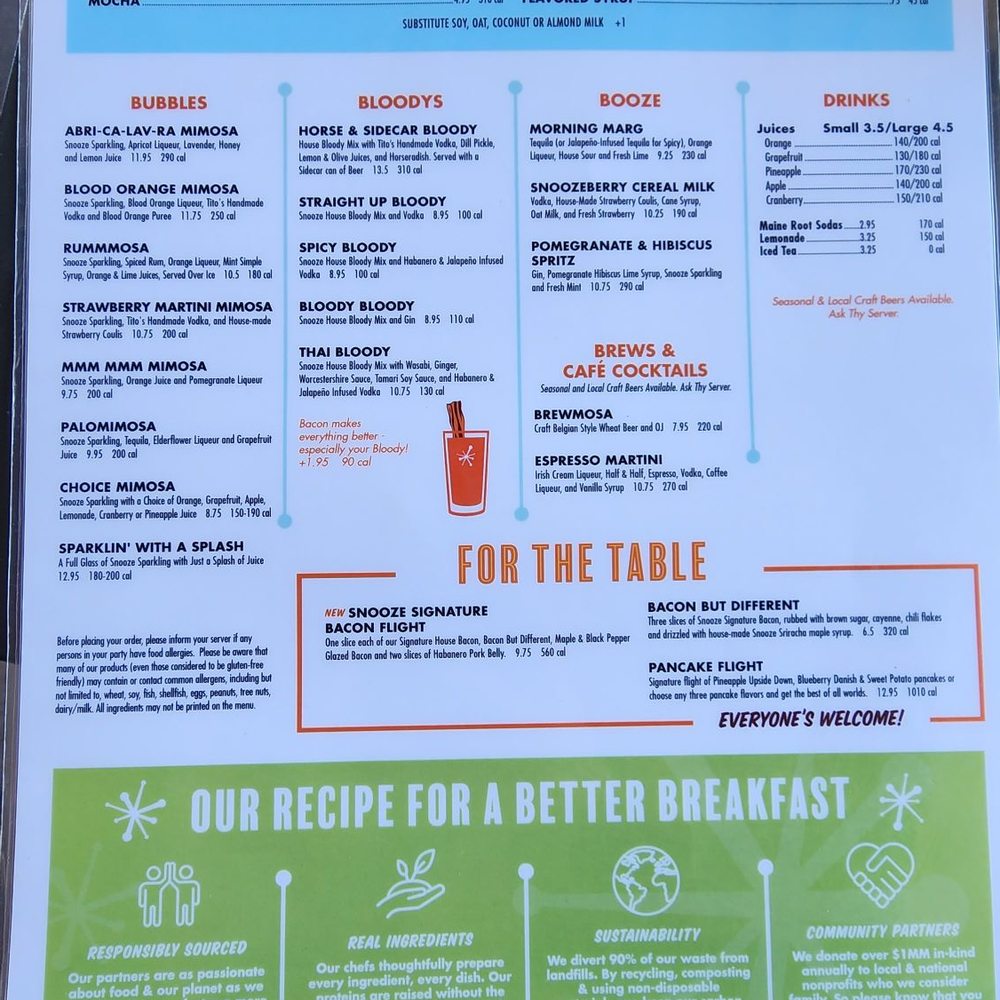 Snooze, an A.M. Eatery - Menu - Breakfast & Brunch Near Me - Tucson, Arizona
