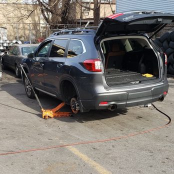 Parsons Tires - The lift points for the floor jack was checked twice prior to lifting the new Subahoo Ascent. - Tires Near Me - Fresh Meadows, New York