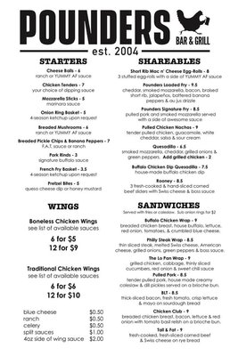 Menu photo 2 Pounders Bar & Grill Cleveland, OH Menu photo 2 Pounders Bar & Grill Cleveland, OH