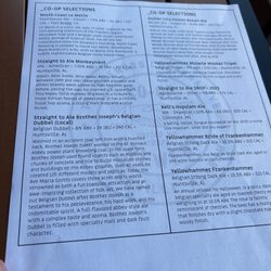 brewers cooperative - Beer menu