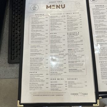 Corner Table - Menu - Breakfast & Brunch Near Me - Redwood City, California