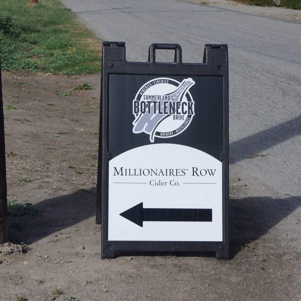 Millionaires' Row - Sign - Cideries Near Me - Summerland, British Columbia